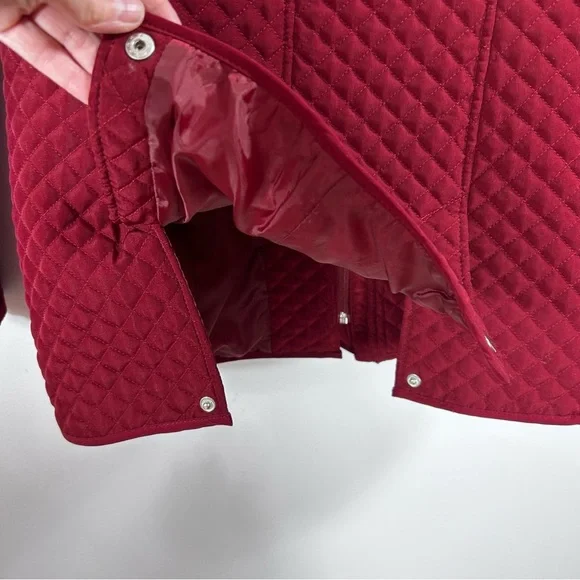 Mackintosh New England Quilted Collared Jacket Cranberry Women’s Size Small - Picture 6 of 14